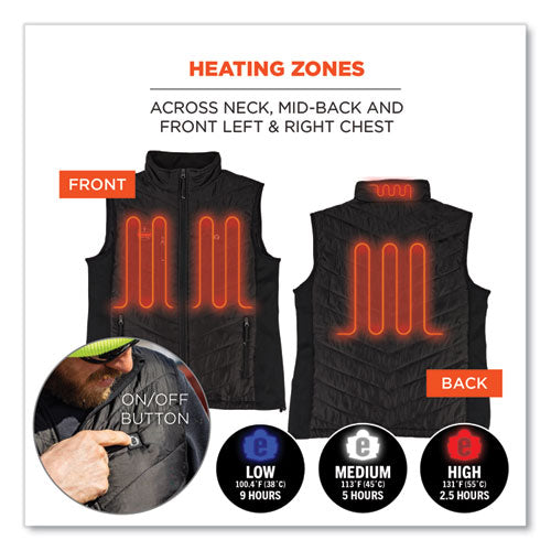 N-ferno 6495 Rechargeable Heated Vest With Batter Power Bank, Fleece/polyester, Medium, Black, Ships In 1-3 Business Days