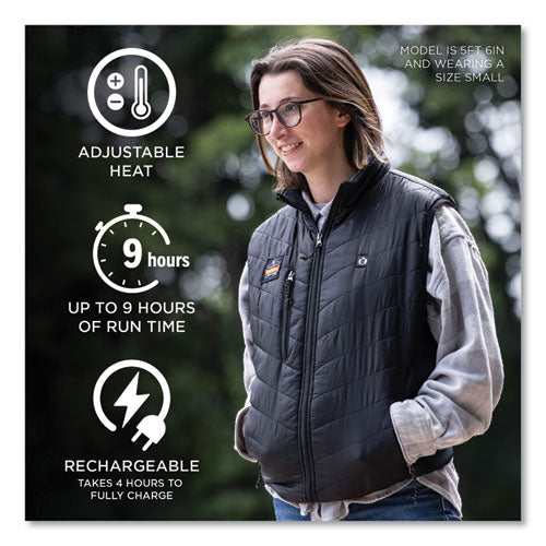 N-ferno 6495 Rechargeable Heated Vest With Batter Power Bank, Fleece/polyester, Medium, Black, Ships In 1-3 Business Days