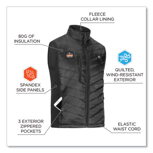 N-ferno 6495 Rechargeable Heated Vest With Battery Power Bank, Fleece/polyester, X-large, Black, Ships In 1-3 Business Days