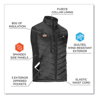 N-ferno 6495 Rechargeable Heated Vest With Battery Power Bank, Fleece/polyester, X-large, Black, Ships In 1-3 Business Days