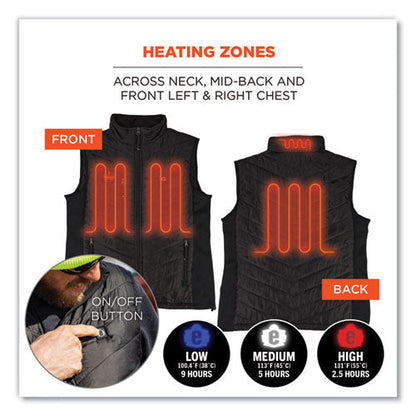 N-ferno 6495 Rechargeable Heated Vest With Battery Power Bank, Fleece/polyester, X-large, Black, Ships In 1-3 Business Days