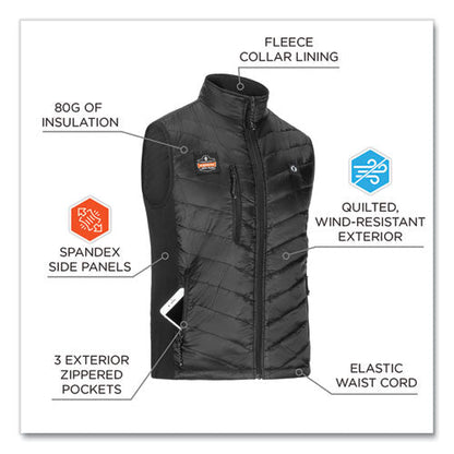 N-ferno 6495 Rechargeable Heated Vest With Battery Power Bank, Fleece/polyester, 2x-large, Black, Ships In 1-3 Business Days