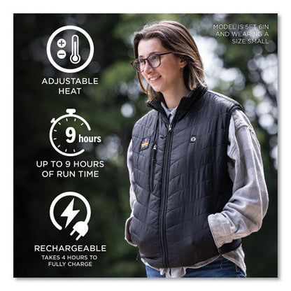 N-ferno 6495 Rechargeable Heated Vest With Battery Power Bank, Fleece/polyester, 2x-large, Black, Ships In 1-3 Business Days