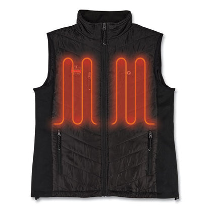 N-ferno 6495 Rechargeable Heated Vest With Battery Power Bank, Fleece/polyester, 2x-large, Black, Ships In 1-3 Business Days