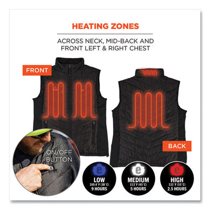 N-ferno 6495 Rechargeable Heated Vest With Battery Power Bank, Fleece/polyester, 2x-large, Black, Ships In 1-3 Business Days