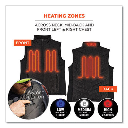 N-ferno 6495 Rechargeable Heated Vest With Battery Power Bank, Fleece/polyester, 3x-large, Black, Ships In 1-3 Business Days