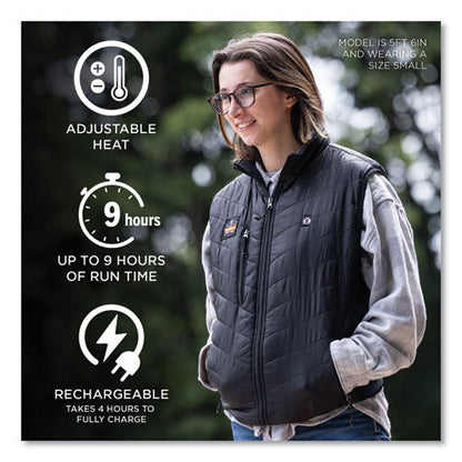 N-ferno 6495 Rechargeable Heated Vest With Battery Power Bank, Fleece/polyester, 3x-large, Black, Ships In 1-3 Business Days