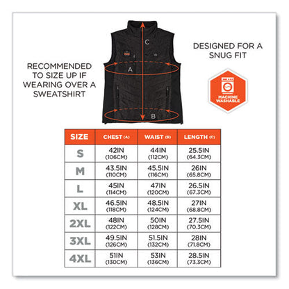 N-ferno 6495 Rechargeable Heated Vest With Battery Power Bank, Fleece/polyester, 4x-large, Black, Ships In 1-3 Business Days