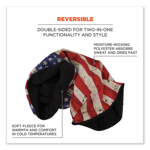 N-ferno 6491 Reversible Thermal Fleece + Poly Multi-band, One Size Fits Most, American Flag, Ships In 1-3 Business Days