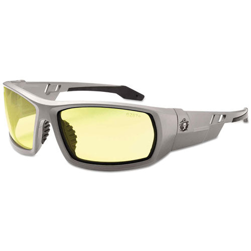 Skullerz Odin Safety Glasses, Gray Frame/yellow Lens, Nylon/polycarb, Ships In 1-3 Business Days