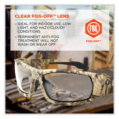 Skullerz Odin Safety Glasses, Kryptek Highlander Nylon Impact Frame, Anti-fog Clear Lens, Ships In 1-3 Business Days