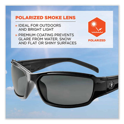 Skullerz Thor Safety Glasses, Black Nylon Impact Frame, Polarized Smoke Polycarbonate Lens, Ships In 1-3 Business Days