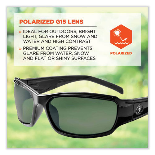 Skullerz Thor Safety Glasses, Black Nylon Impact Frame, Polarized G15 Polycarbonate Lens, Ships In 1-3 Business Days