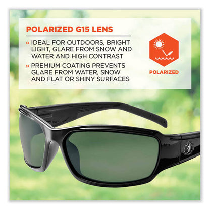 Skullerz Thor Safety Glasses, Black Nylon Impact Frame, Polarized G15 Polycarbonate Lens, Ships In 1-3 Business Days