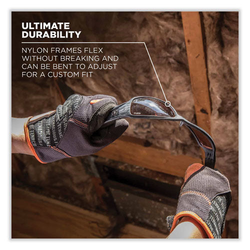 Skullerz Thor Safety Glasses, Black Nylon Impact Frame, Blue Mirror Polycarbonate Lens, Ships In 1-3 Business Days