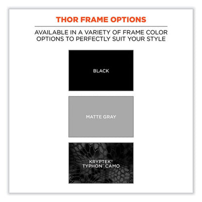 Skullerz Thor Safety Glasses, Matte Gray Nylon Impact Frame, Clear Polycarbonate Lens, Ships In 1-3 Business Days