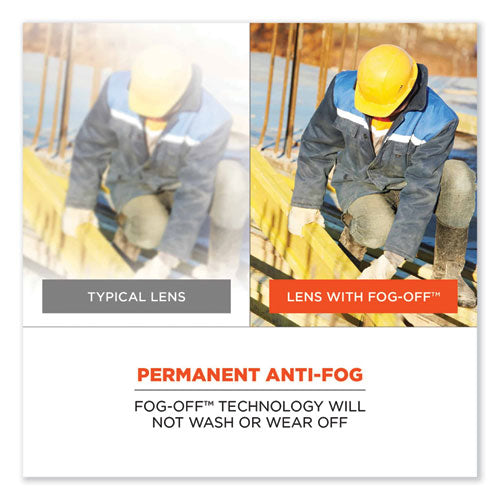 Skullerz Thor Safety Glasses, Matte Gray Nylon Impact Frame, Anti-fog Clear Polycarbonate Lens, Ships In 1-3 Business Days