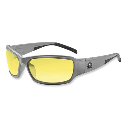 Skullerz Thor Safety Glasses, Matte Gray Nylon Impact Frame, Yellow Polycarbonate Lens, Ships In 1-3 Business Days
