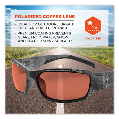 Skullerz Thor Safety Glasses, Kryptek Tyhpon Nylon Impact Frame, Polarized Copper Polycarb Lens, Ships In 1-3 Business Days