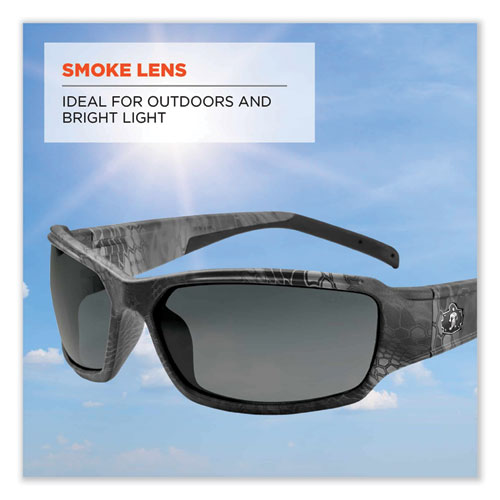 Skullerz Thor Safety Glasses, Kryptek Tyhpon Nylon Impact Frame, Smoke Polycarbonate Lens, Ships In 1-3 Business Days