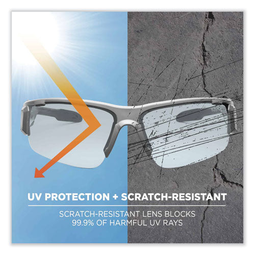 Skullerz Dagr Safety Glasses, Matte Gray Nylon Impact Frame, Indoor/outdoor Polycarbonate Lens, Ships In 1-3 Business Days