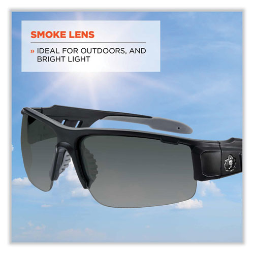 Skullerz Dagr Safety Glasses, Matte Black Nylon Impact Frame, Smoke Polycarbonate Lens, Ships In 1-3 Business Days