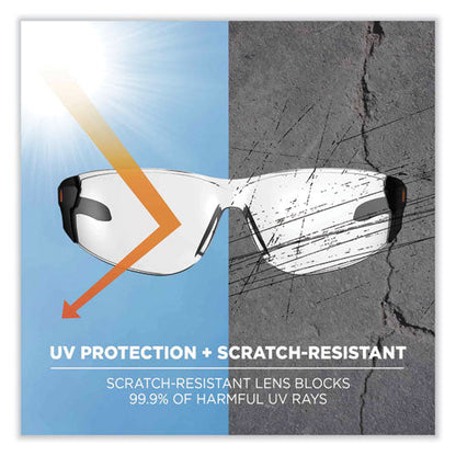 Skullerz Saga Frameless Safety Glasses, Black Nylon Impact Frame, Anti-fog Clear Polycarb Lens, Ships In 1-3 Business Days