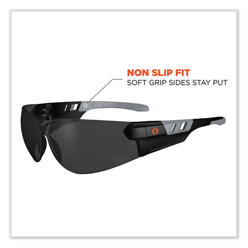 Skullerz Saga Frameless Safety Glasses, Black Nylon Impact Frame, Anti-fog Smoke Polycarb Lens, Ships In 1-3 Business Days