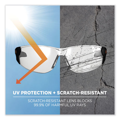 Skullerz Saga Frameless Safety Glasses, Black Nylon Impact Frame, Indoor/outdoor Polycarb Lens, Ships In 1-3 Business Days