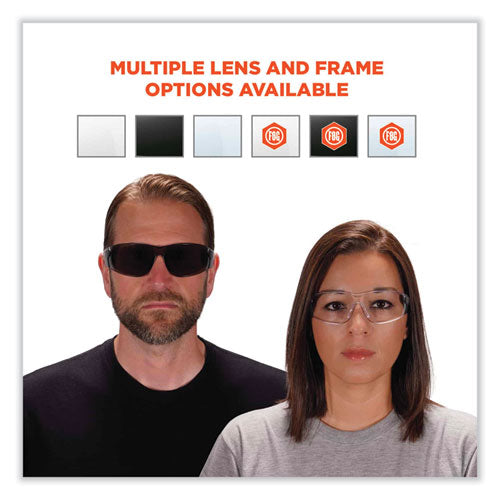 Skullerz Saga Frameless Safety Glasses, Black Nylon Impact Frame, Antifog Indr/outdr Polycarb Lens,ships In 1-3 Business Days