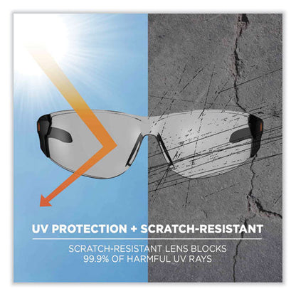 Skullerz Saga Frameless Safety Glasses, Black Nylon Impact Frame, Antifog Indr/outdr Polycarb Lens,ships In 1-3 Business Days