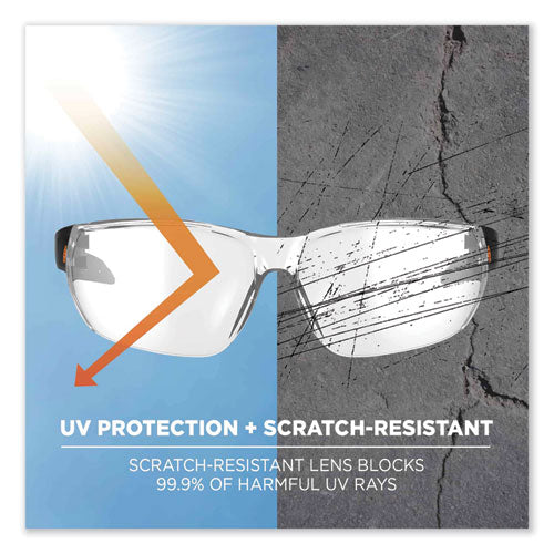 Skullerz Vali Frameless Safety Glasses, Matte Black Nylon Impact Frame, Clear Polycarbonate Lens, Ships In 1-3 Business Days