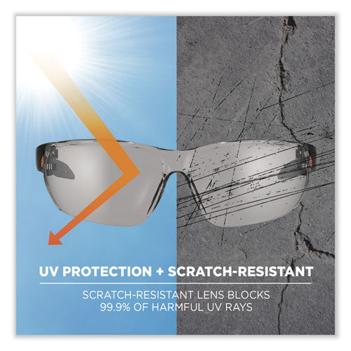 Skullerz Vali Frameless Safety Glasses, Black Nylon Impact Frame, Antifog Indr/outdr Polycarb Lens,ships In 1-3 Business Days