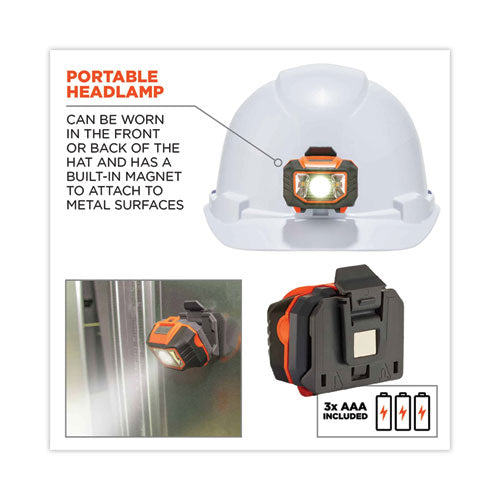 Skullerz 8970led Class E Hard Hat Cap Style With Led Light, White, Ships In 1-3 Business Days