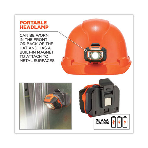 Skullerz 8970led Class E Hard Hat Cap Style With Led Light, Orange, Ships In 1-3 Business Days