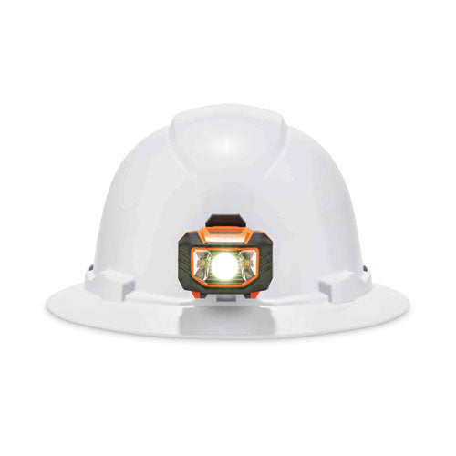 Skullerz 8971led Class E Hard Hat Full Brim With Led Light, White, Ships In 1-3 Business Days