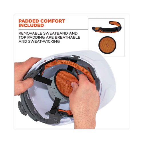 Skullerz 8971led Class E Hard Hat Full Brim With Led Light, White, Ships In 1-3 Business Days