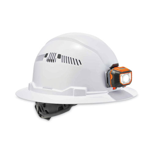 Skullerz 8973led Class C Hard Hat Full Brim With Led Light, White, Ships In 1-3 Business Days