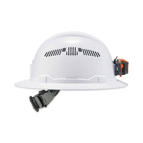 Skullerz 8973led Class C Hard Hat Full Brim With Led Light, White, Ships In 1-3 Business Days