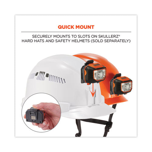 Skullerz 8981 Hard Hat Led Light, Orange, Ships In 1-3 Business Days