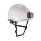 Skullerz 8974led Class E Safety Helmet W/8981 Universal Led Headlamp, 6-pt Ratchet Susp, White, Ships In 1-3 Business Days