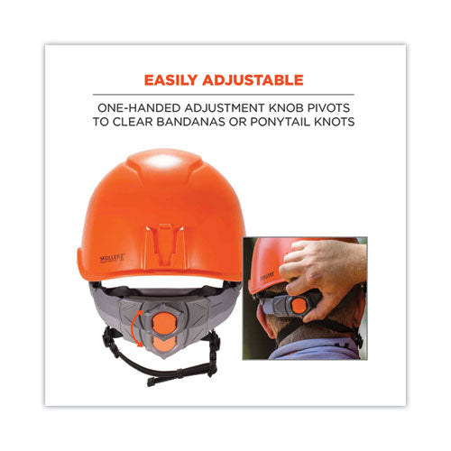Skullerz 8974led Class E Safety Helmet W/8981 Universal Led Headlamp, 6-pt Ratchet Susp, Orange, Ships In 1-3 Business Days