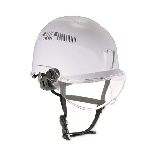 Skullerz 8975v Class C Safety Helmet W/8991 Visor Kit, Clear Lens, 6-pt Ratchet Suspension, White, Ships In 1-3 Business Days