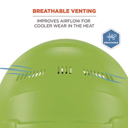 Skullerz 8966 Class C Lightweight Cap-style Hard Hat, Adjustable Venting, 6-pt Rachet Suspension, Lime, Ships In 1-3 Bus Days