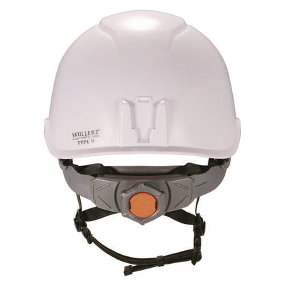 Skullerz 8976led Class E Safety Helmet With Led Light, 6-point Rachet Suspension, White, Ships In 1-3 Business Days