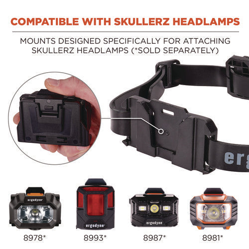 Skullerz 8979 Headband Light Mount With Silicone Strap, Ships In 1-3 Business Days