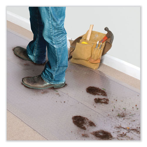 Ribbed Vinyl Carpet Runner, 27 X 240, Clear, Ships In 4-6 Business Days