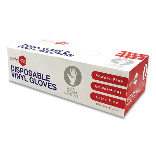 Single Use Vinyl Glove, Clear, Medium, 100/box, 10 Boxes/carton