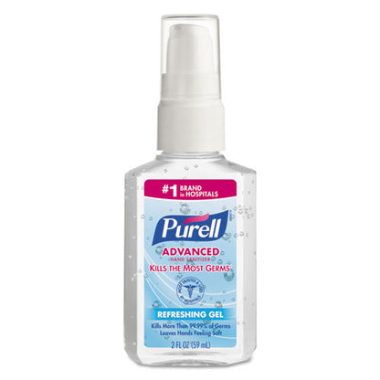 Advanced Hand Sanitizer Gel, 2 Oz Pump Bottle, Refreshing Scent, 24/carton