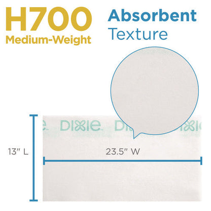 H700 Disposable Foodservice Towel, 13 X 24, Unscented, Green/white, 150/carton